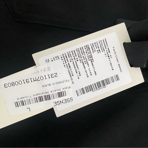 Nwt Feng Chen Wang black double waist trousers sz L - Picture 8 of 9